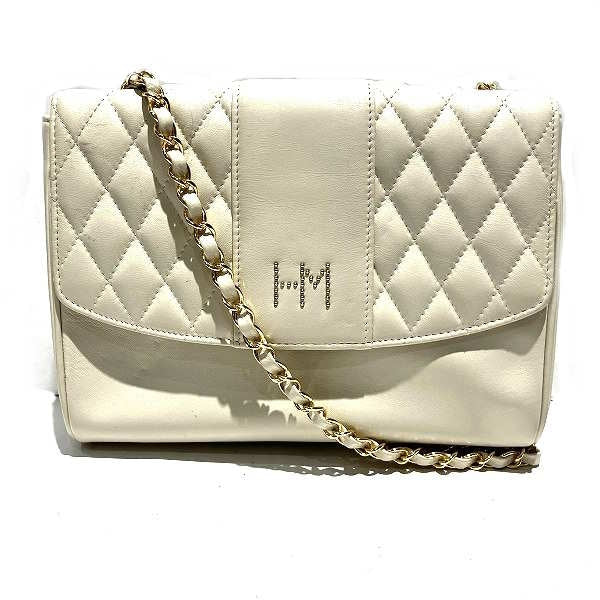 Hanae Mori Leather Chain Shoulder Bag for Women in Fair Condition