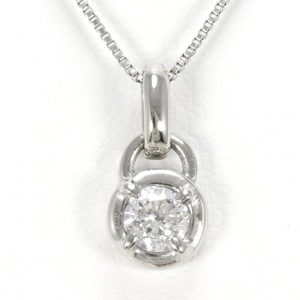 PT900 Platinum PT850 Necklace Diamond 0.222 SI1 in Excellent Condition