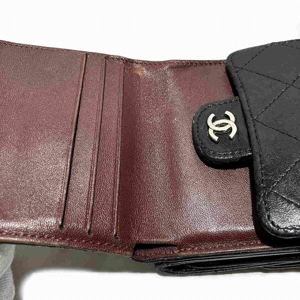 Chanel Matelasse Coco Mark Tri-Fold Wallet in Fair Condition