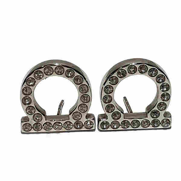 Salvatore Ferragamo Crystal Stud Earrings in Good Condition