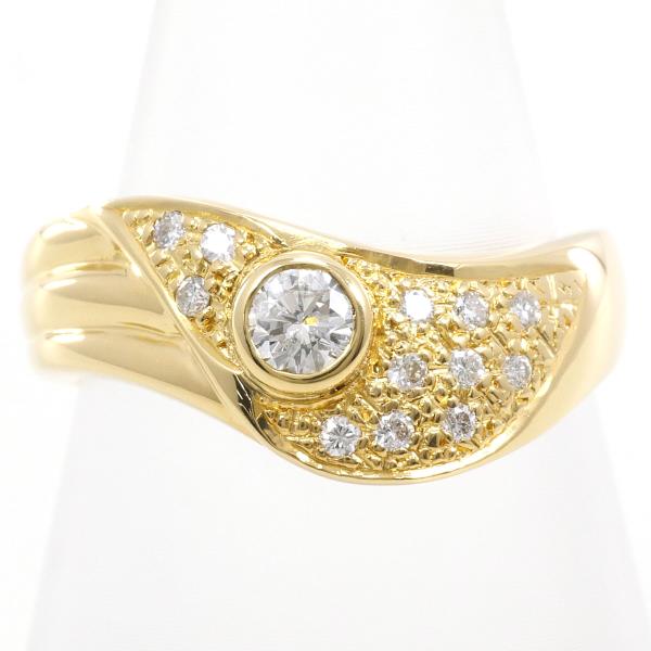 K18 Yellow Gold Diamond Ring 11.5 in Excellent Condition