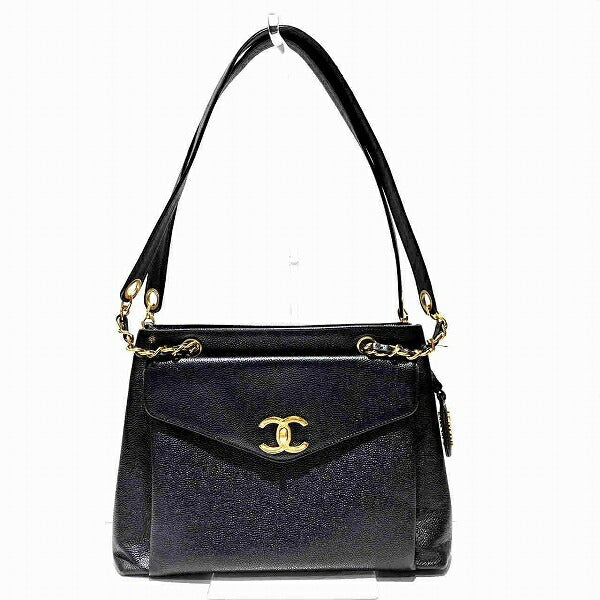 Chanel Caviar Skin Coco Mark Chain Tote Bag A04566 in Good Condition