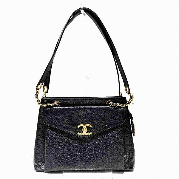 Chanel Caviar Coco Mark Chain Tote Bag A04566