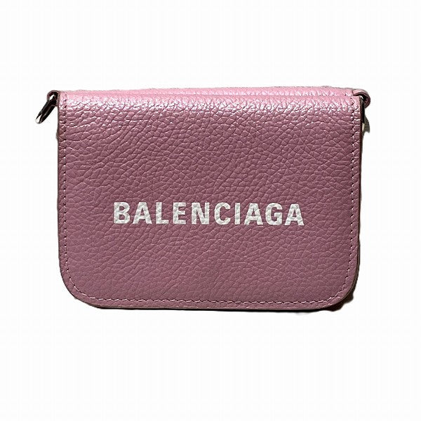 Balenciaga Leather Cash Mini Chain Wallet