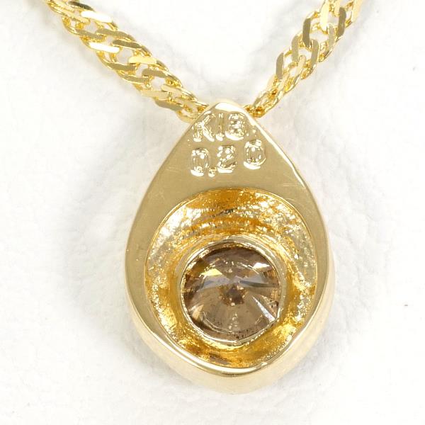 K18 Yellow Gold Necklace with Brown Diamond in Excellent Condition