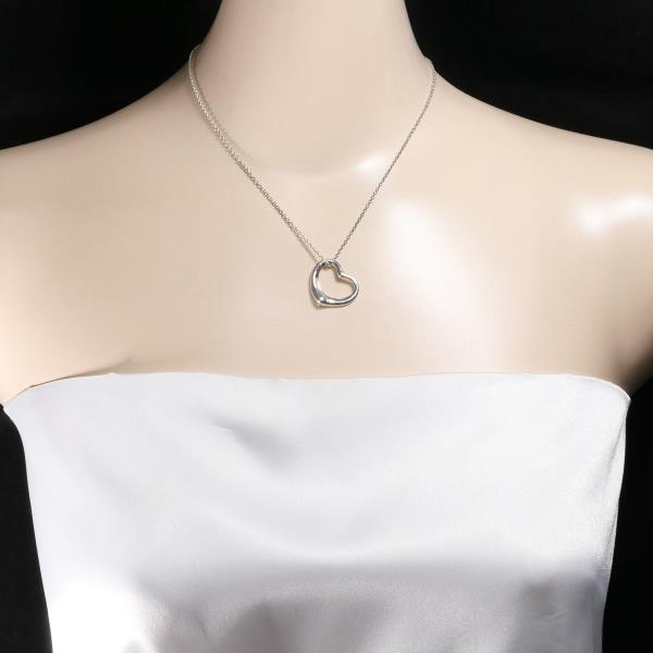 Tiffany & Co Open Heart Silver Necklace in Pristine Condition