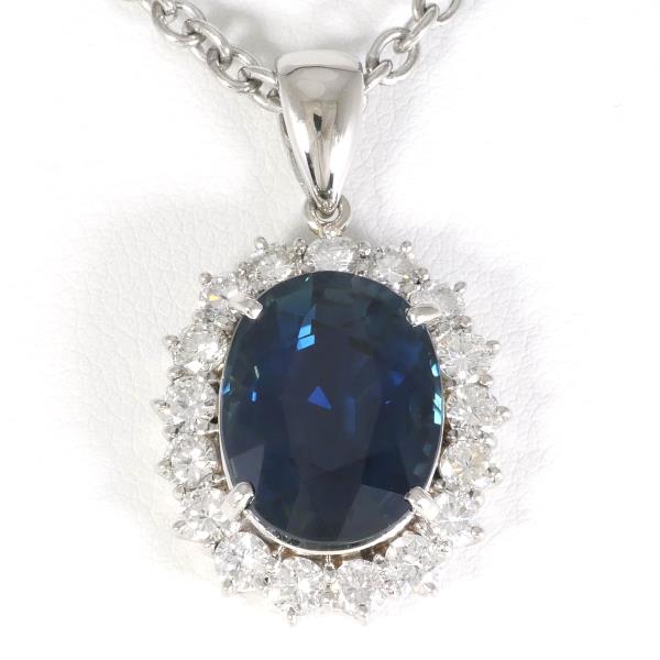 PT900 Platinum PT850 Necklace Sapphire in Excellent Condition