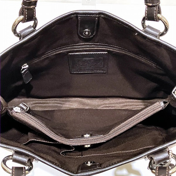 Coach Heritage Signature Handbag F18923 in Good Condition