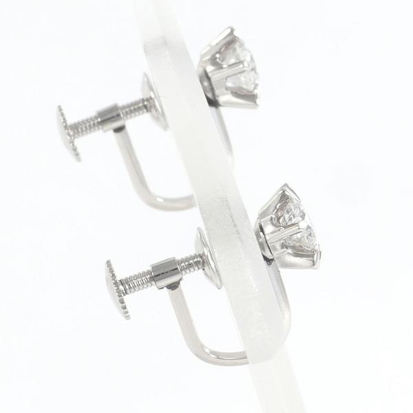 Platinum PT850 Diamond Earring 0.540 SI2 Total Weight 2.0g Women's Jewelry