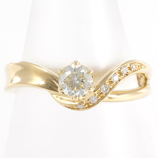 K18 Yellow Gold Diamond Ring 10.5 in Excellent Condition