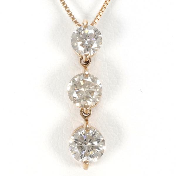 K18 Pink Gold Diamond Necklace in Excellent Condition