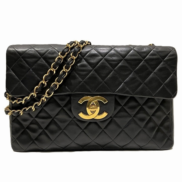 Chanel Lambskin Double Chain Shoulder Bag in Good Condition