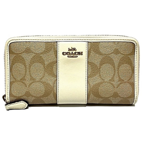 Coach Signature PVC Leather Long Wallet F54630 in Good Condition