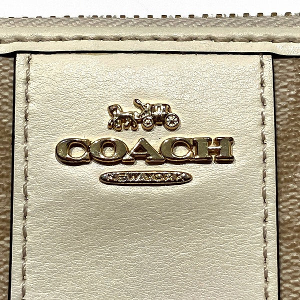 Coach Signature PVC Leather Long Wallet F54630 in Good Condition