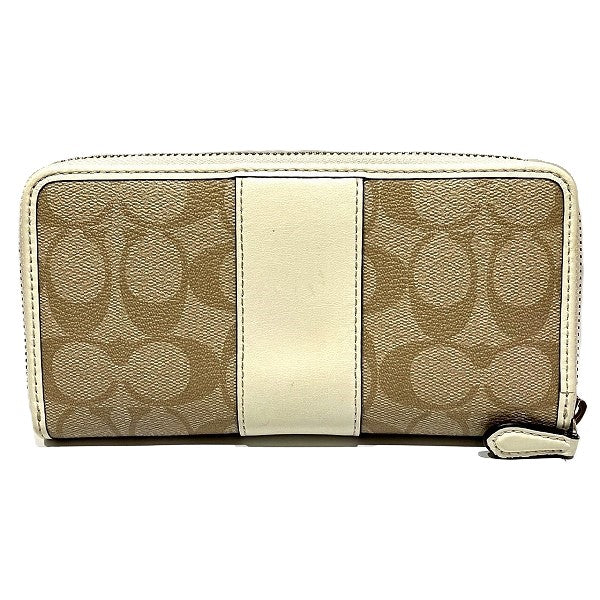 Coach Signature PVC Leather Long Wallet F54630 in Good Condition