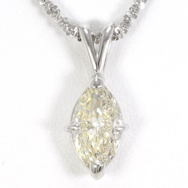 PT850 Platinum Necklace with Yellow Diamond in Excellent Condition