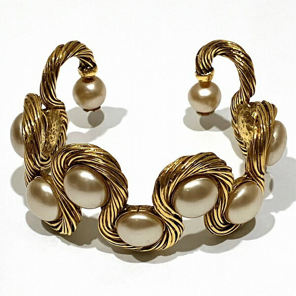 Chanel Antique Faux Pearl Bangle