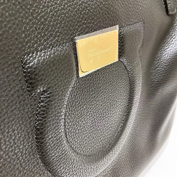 Salvatore Ferragamo Gancini Leather Tote Bag in Pristine Condition