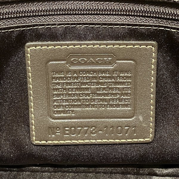 Coach Signature Canvas Leather Handbag 11071 in Good Condition