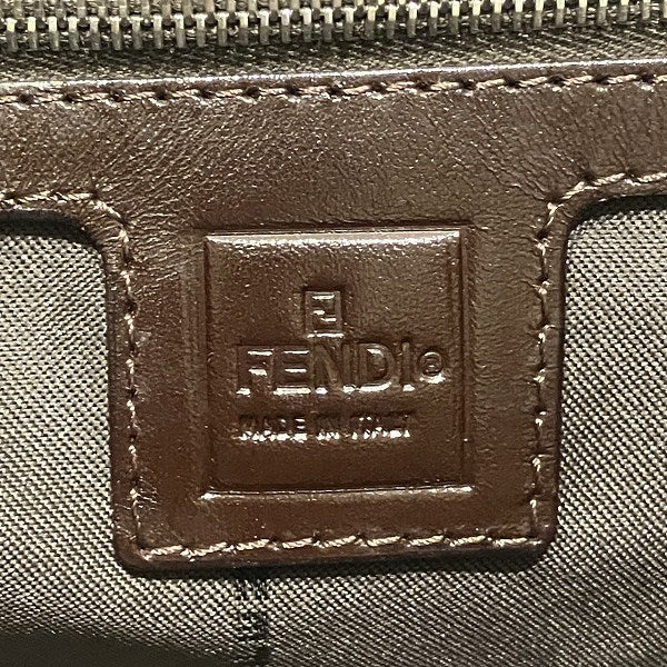 Fendi Zucca Nylon Jacquard Leather Tote Bag