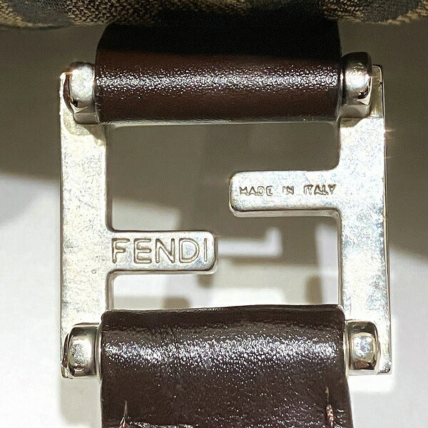 Fendi Zucca Nylon Jacquard Leather Tote Bag