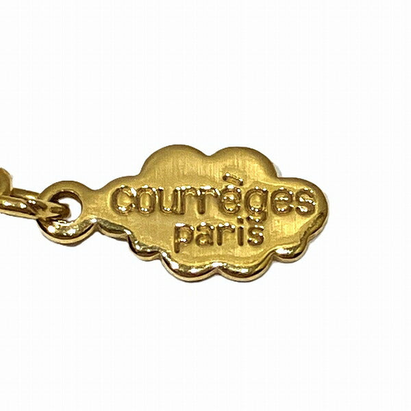 Courreges Rhinestone Logo Necklace