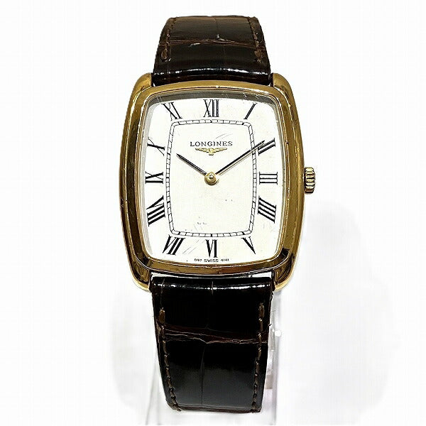 Longines 847 4141 Manual Watch Stainless Steel Leather