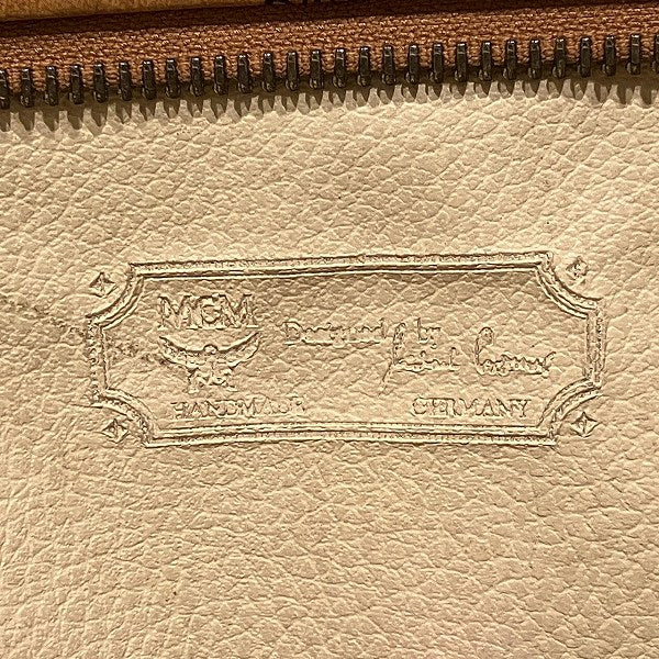 MCM Brown Leather Logo Clutch Bag