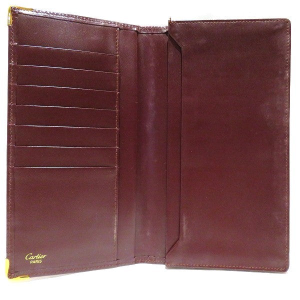 Cartier Must Line Leather Bifold Long Wallet