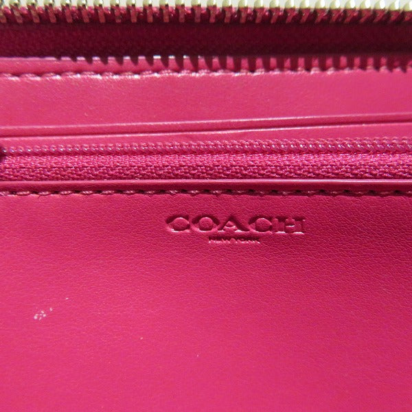 Coach Signature PVC Leather Long Wallet F54630 in Good Condition