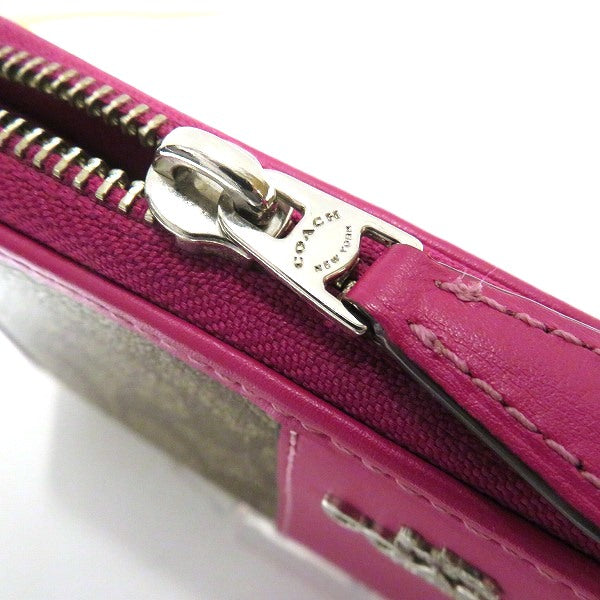 Coach Signature PVC Leather Long Wallet F54630 in Good Condition