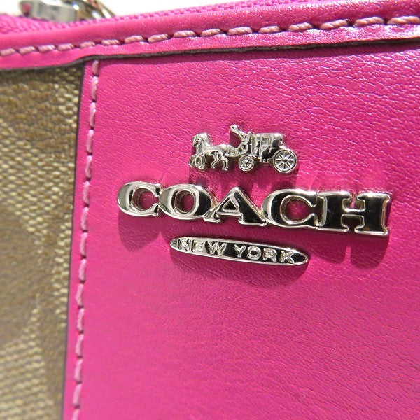 Coach Signature PVC Leather Long Wallet F54630 in Good Condition