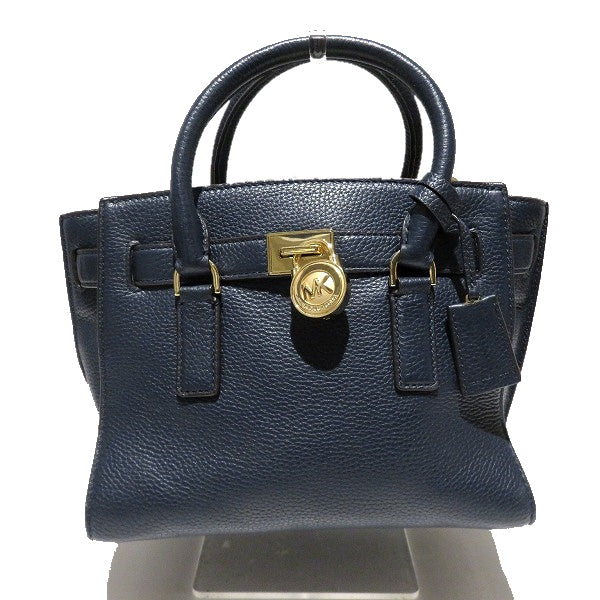 Michael Kors Leather Handbag Navy in Good Condition