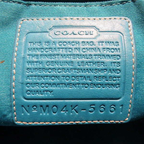 Coach Signature Canvas Leather Tote Bag 5661 in Good Condition