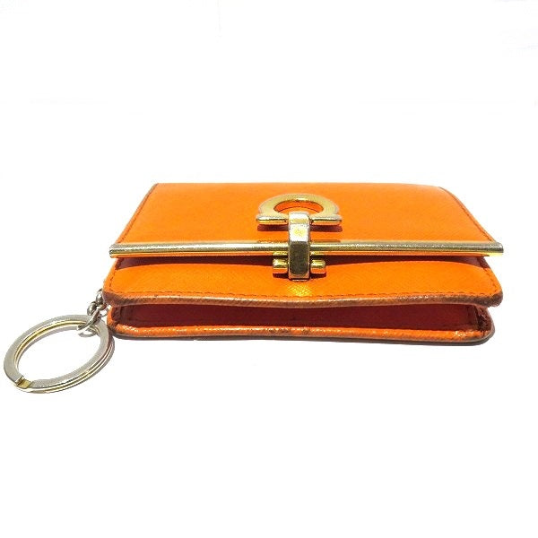 Salvatore Ferragamo Leather Gancini Clip Card Holder in Good Condition