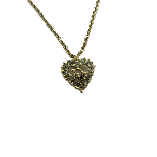 Dior Heart Motif Gold Necklace