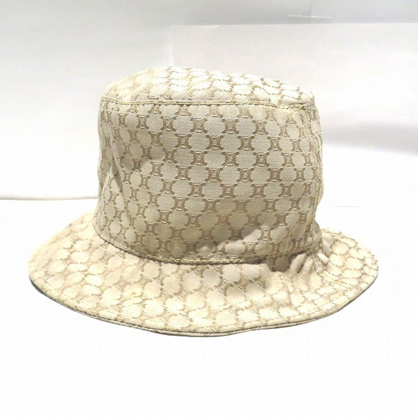 Celine Macadam Pattern Cotton Hat Size L in Good Condition