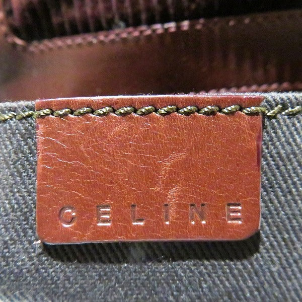 Celine Corduroy Leather Handbag