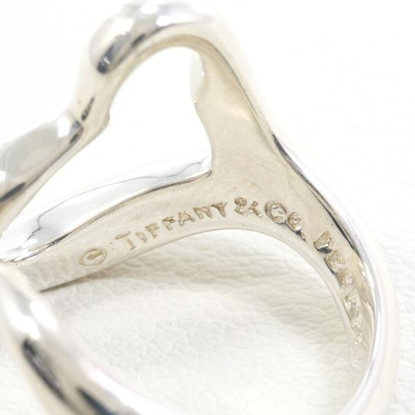 Tiffany & Co Open Heart Silver Ring Size 10 in Excellent Condition