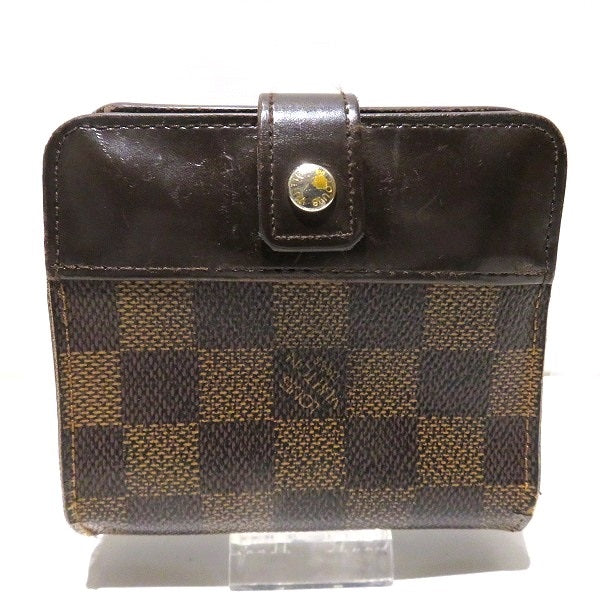 Louis Vuitton Damier Ebene Compact Zip Wallet N61734 in Fair Condition