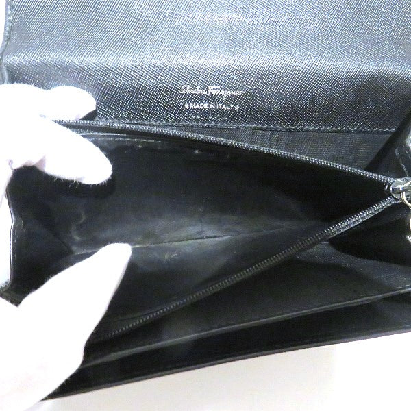 Salvatore Ferragamo Leather Bifold Long Wallet in Good Condition