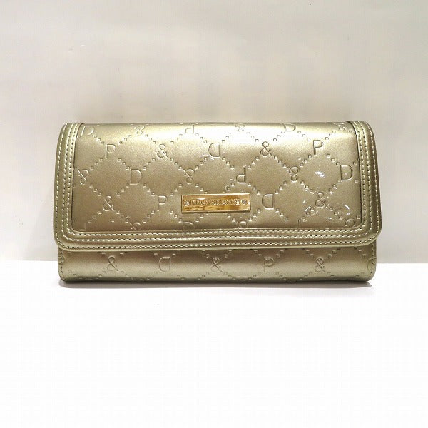 Pinky & Dianne Enamel Gold Long Wallet for Women in Good Condition