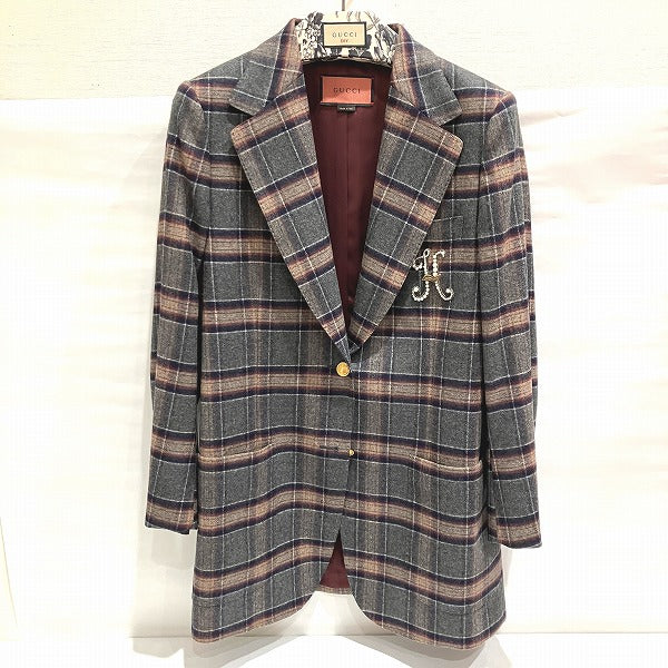 Gucci Multicolor Tailored Jacket 44 Size in Pristine Condition