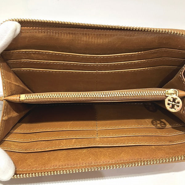 Tory Burch Leather Round Zipper Long Wallet in Good Condition