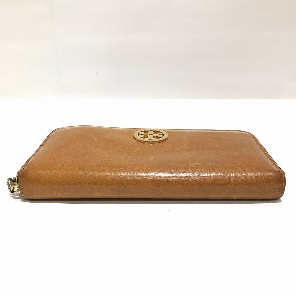 Tory Burch Leather Round Zipper Long Wallet in Good Condition