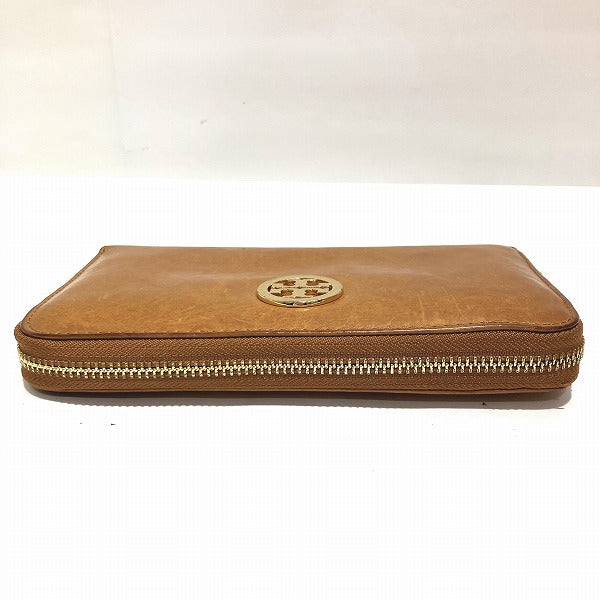 Tory Burch Leather Round Zipper Long Wallet in Good Condition