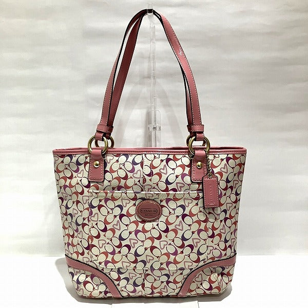 Coach Heritage Bias Heart Tote Bag F18426 in Good Condition