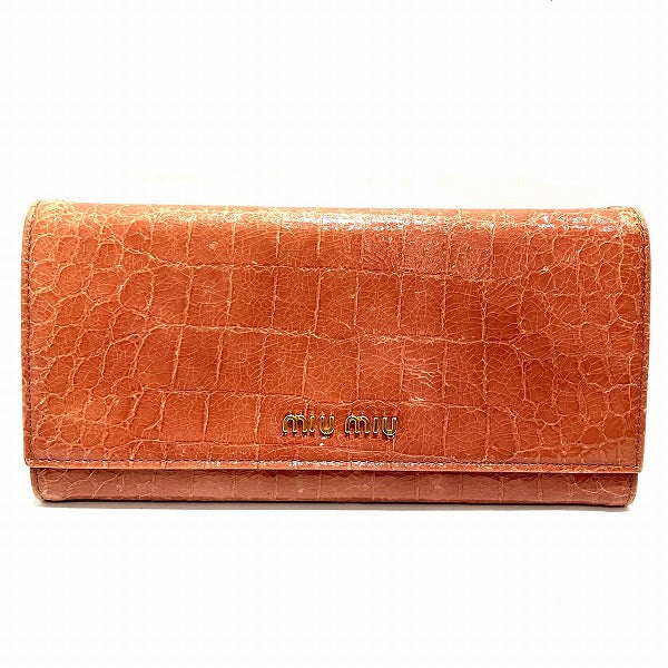 Miu Miu Leather Long Wallet 5M1109 in Good Condition