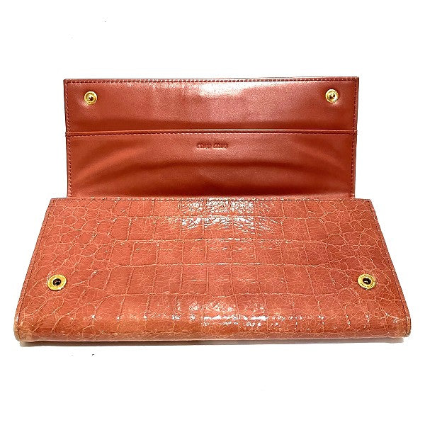 Miu Miu Leather Long Wallet 5M1109 in Good Condition