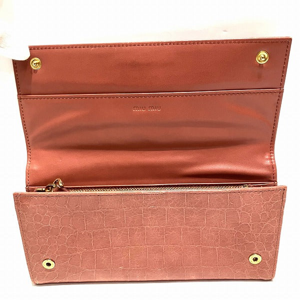 Miu Miu Leather Long Wallet 5M1109 in Good Condition